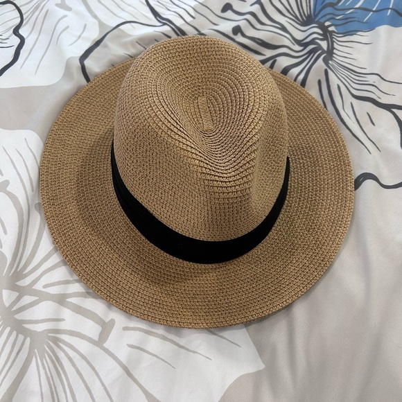 PANAMA Style Hat • Black Ribbon • sz 56-58 cm - Picture 2 of 7